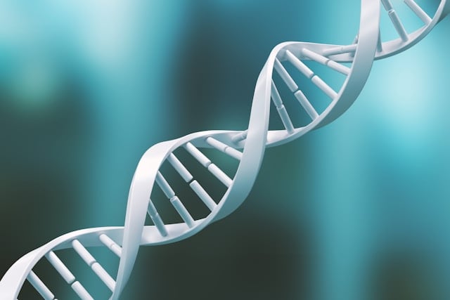 NAD Boosters: What Works and What Doesn't 4 A white DNA double helix structure is rendered against a blue-green gradient background.