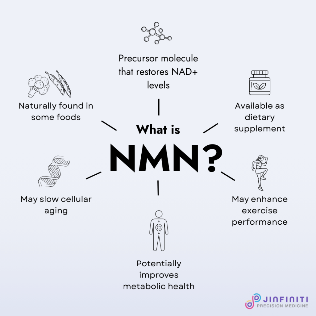 Infographic showing what NMN is and its benefits