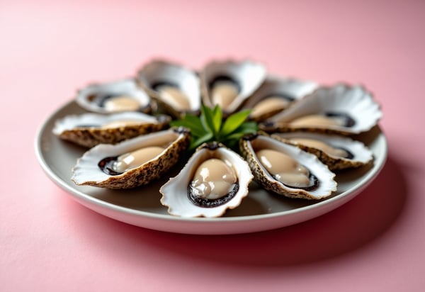 9 Libido-Boosting Foods and Supplements for Men and Women 4 A platter of oysters on a light pink background