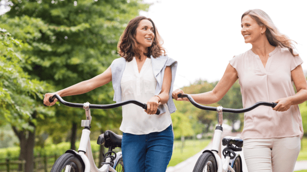 NMN with TMG: Benefits, Dosage and Risks 5 An image of two matured woman enjoying the benefit of NMN and TMG Supplementation
