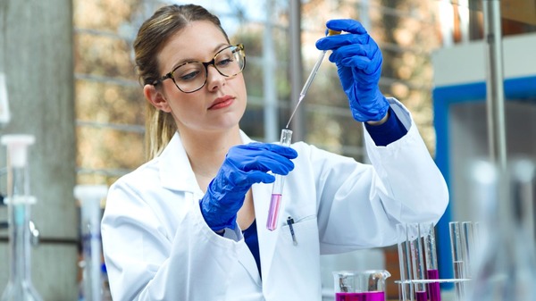 An image of a woman experimenting biomarkers