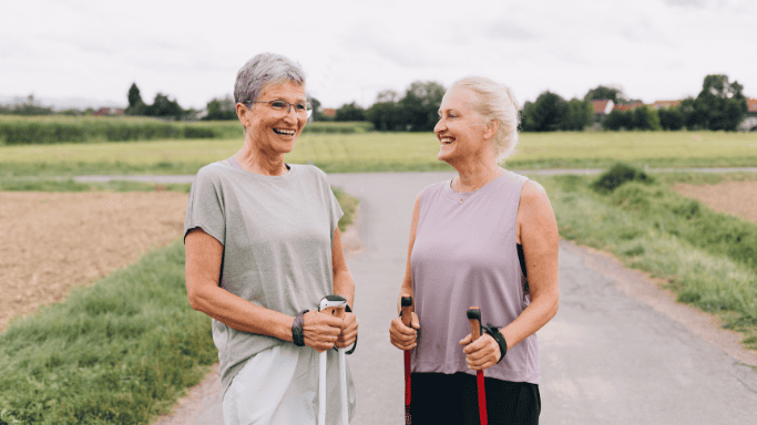 An image of two older women walking