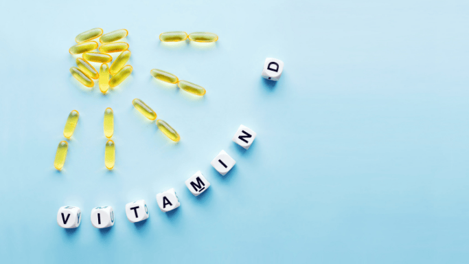 10 Vitamins and Minerals with Anti-Aging Benefits 8 An image showing vitamin D supplements.