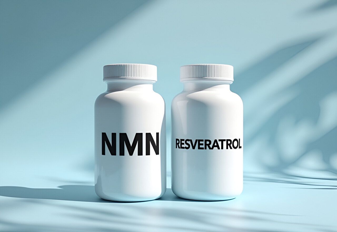 Featured image of NMN and resveratrol supplements side by side