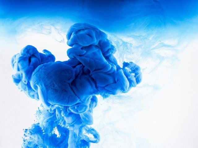 An image of methylene blue in a liquid solution