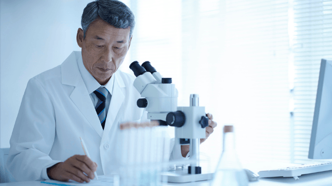 An image of a doctor having a medical experiment