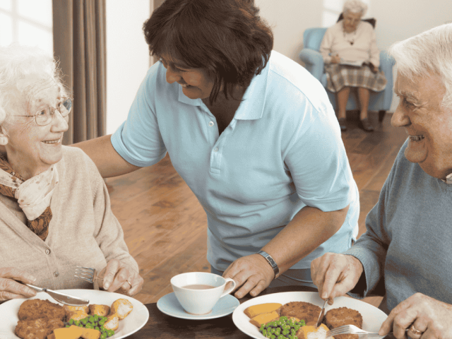 An image of matured people eating natural healthy foods