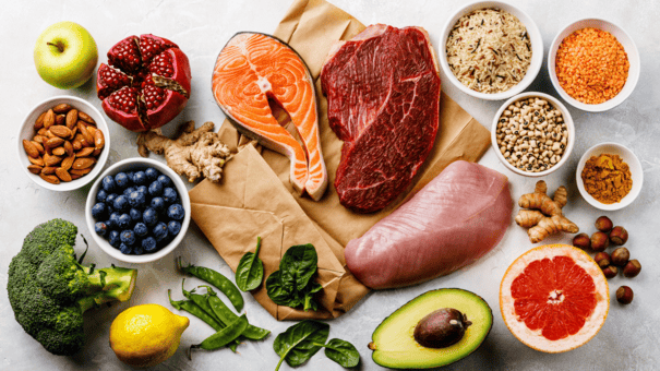 An image of foods that help