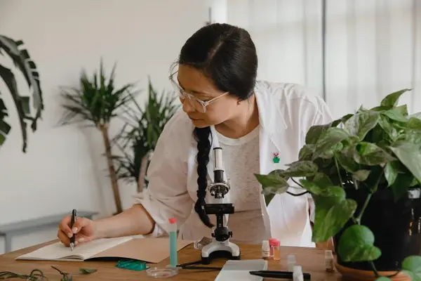 Woman working in a laboratory or research setting