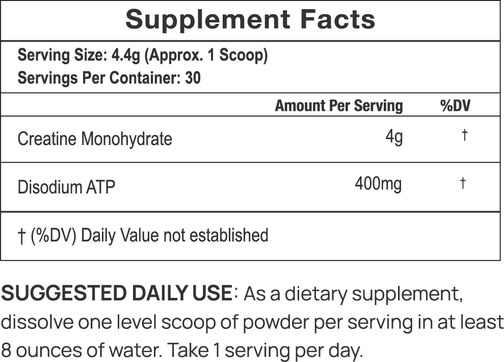 creatine supplement label