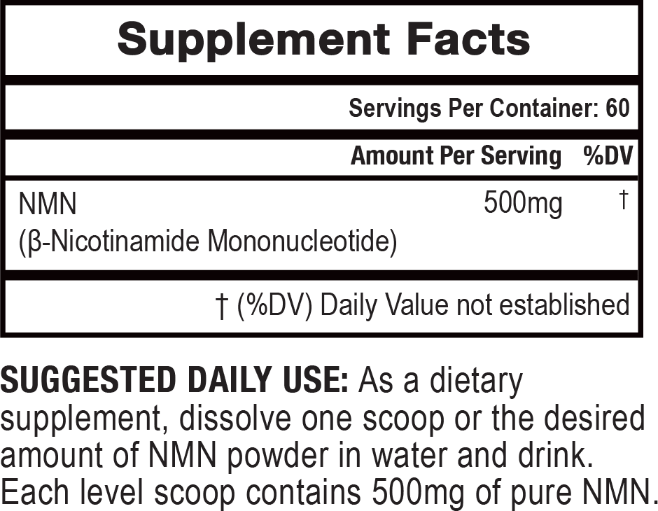 pure nmn supplement label