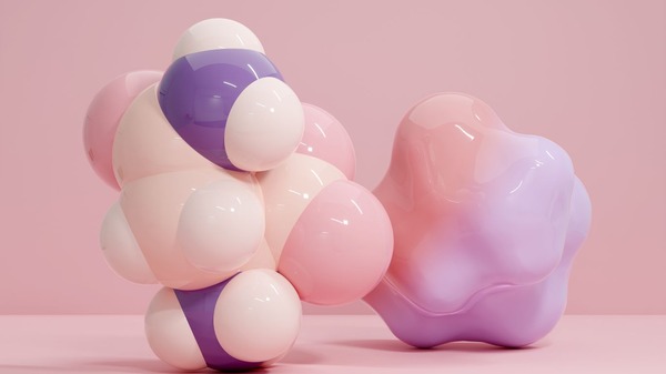 Abstract 3D render of sugar molecules