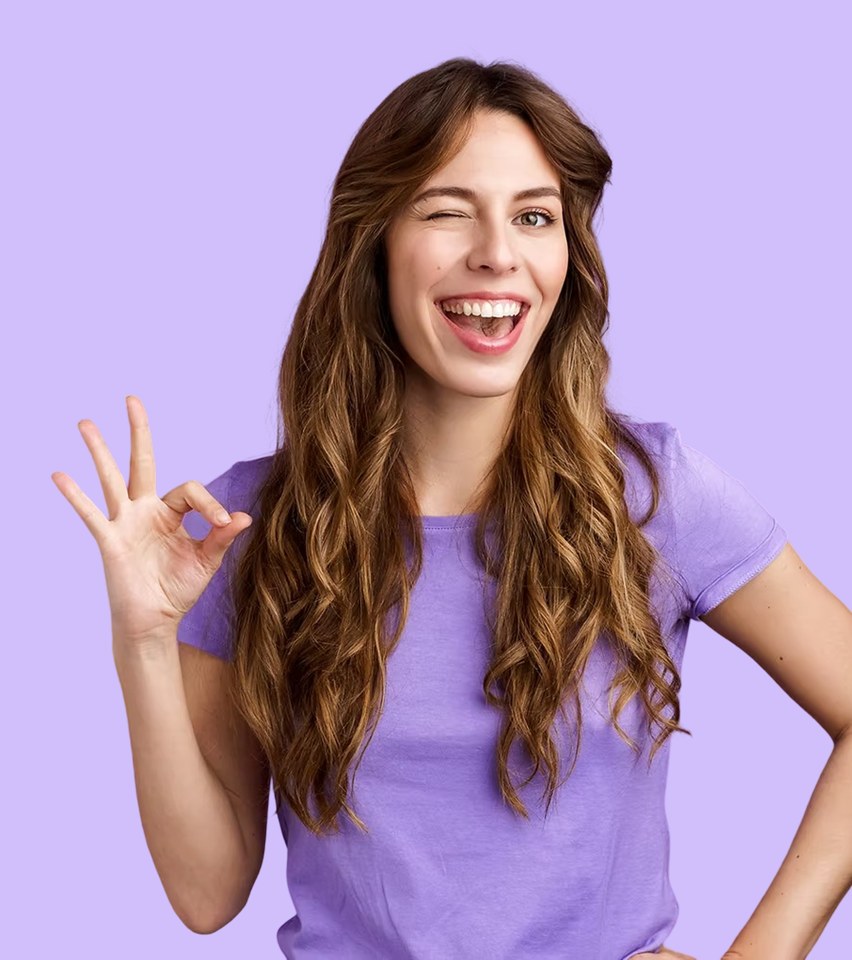 Women showing perfect sign